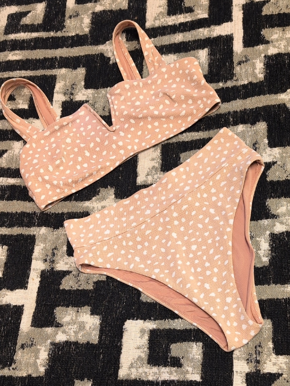 aerie Peach Speckled Bikini Set